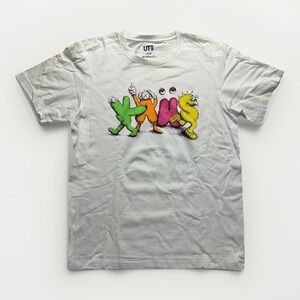 Uniqlo KAWS UT Collaboration T Shirt Graphic Print White Cotton Mens Size L 2016